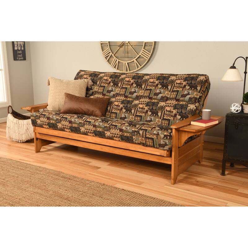 Somette Phoenix Butternut Futon Set with Mattress - Peter's Cabin