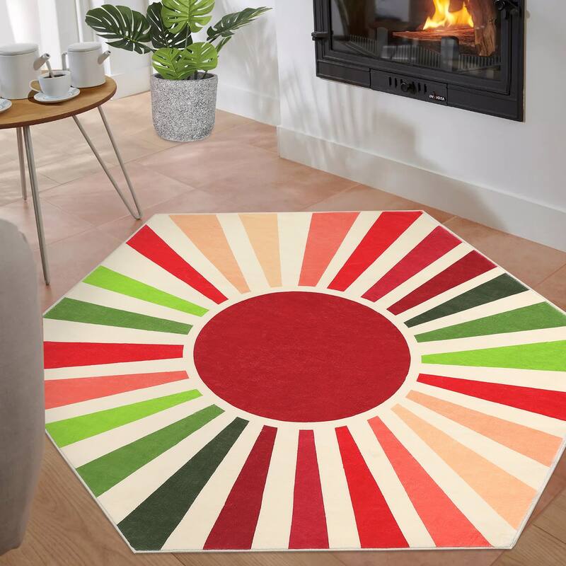 Garvee Rainbow Sol Kids Area Rug