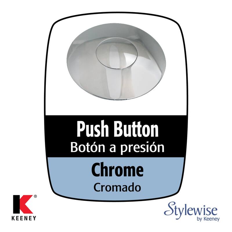Keeney Push Button Bathroom Sink Drain without Overflow - N/A
