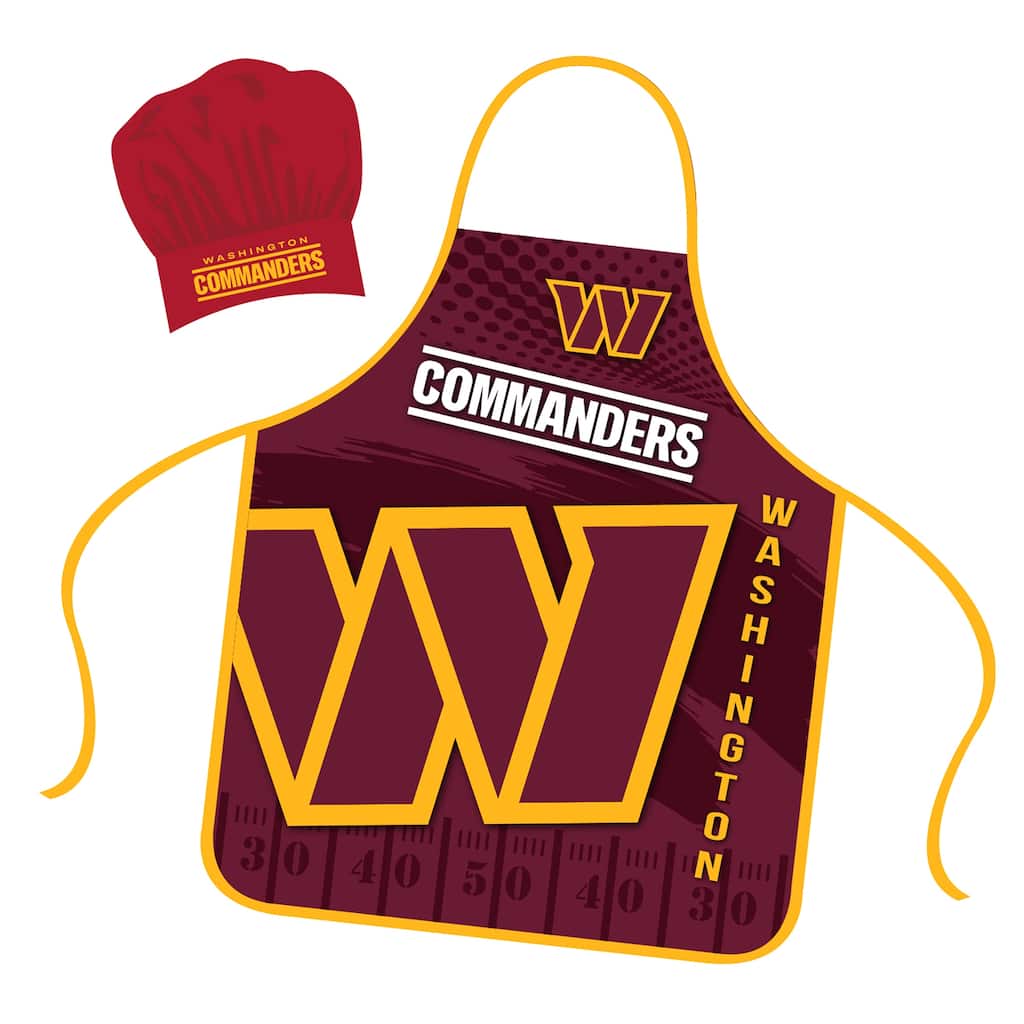 NFL Apron & Chef Hat Set, with Large Team Logo - Washington Commanders - 31" x 25"