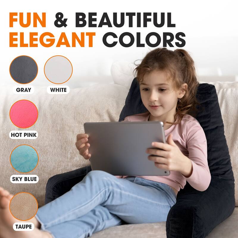 Cheer Collection Kids Size Reading and Backrest Pillow with Armrest