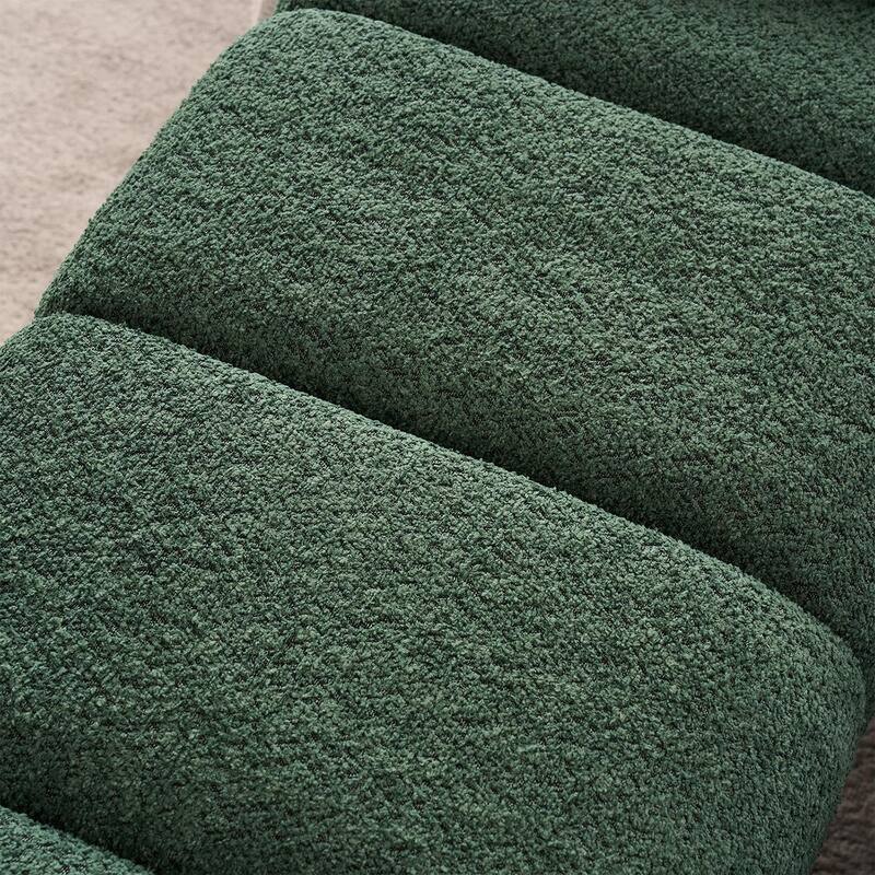 54" Boucle Bedroom Bench with Channel Tufted