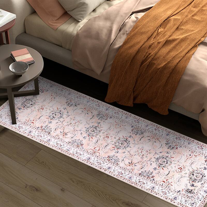 Garvee Boho Rugs Bohemian Rugs Floral Distressed Area Rug
