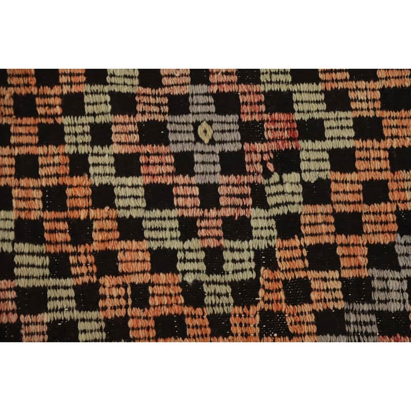 Hand Woven Oriental 100% Wool Carpet Southwestern Tribal Multi-Colored Kilim Area Rug - 9' 11'' X 6' 10''