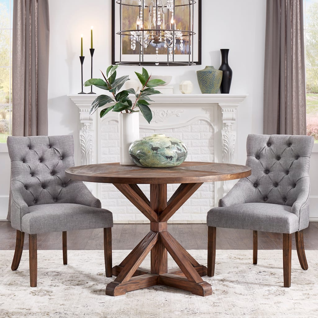 Kimpton Linen Curved Back Tufted Dining Chair (Set of 2) by iNSPIRE Q Artisan