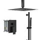 preview thumbnail 10 of 8, Lordear Shower System - 16 inch Rainfall Shower head and Handheld Shower Set with Valve Combo Oil Rubbed Bronze