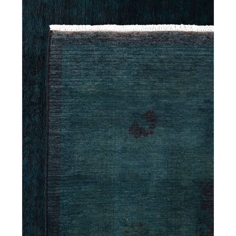 Overdyed One-of-a-Kind Hand-Knotted Area Rug - Blue - 9' 2" x 12' 1"