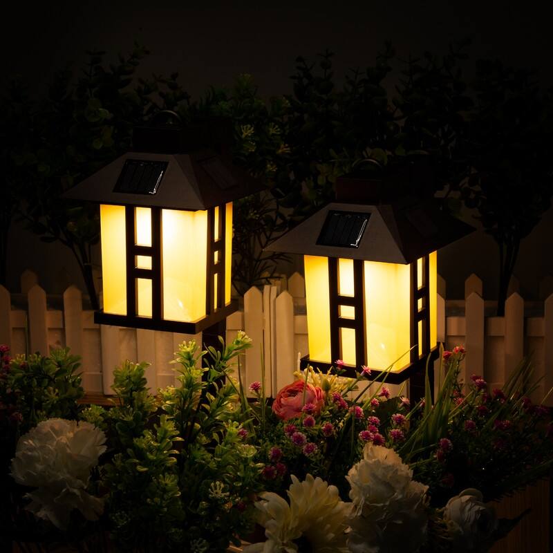 Soltoostar 2 Pack/4 Pack Solar Black LED Pathway Light