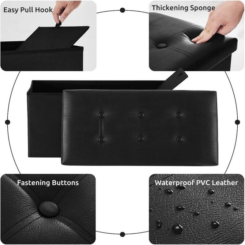 30 inches Folding Storage Ottoman 80L