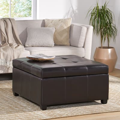 Billings Bonded Leather Storage Ottoman by Christopher Knight Home