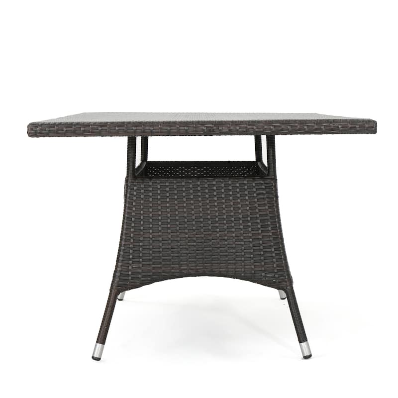 Rudolph Outdoor 7-piece Wicker Dining Set with Cushions by Christopher Knight Home