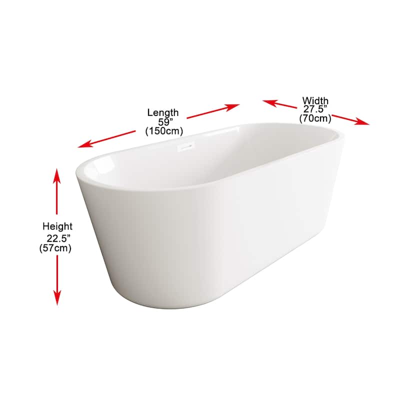 Odell Soaking Bathtub in Glossy White