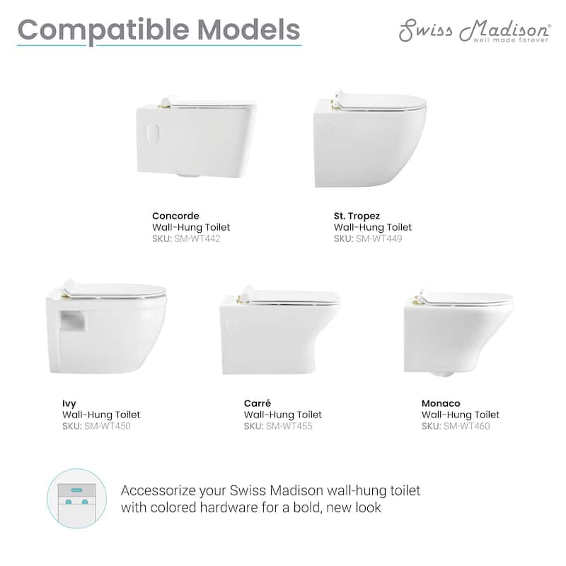 Toilet Hardware Brushed Gold For Wall Hung Toilets