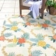 preview thumbnail 7 of 9, Reyn Spooner Fresco Laka Ivory/Blue/Yellow Floral Lei Flatweave Indoor/ Outdoor Area Rug