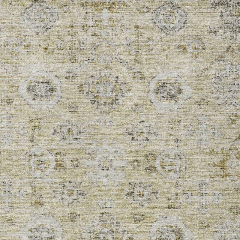 HomeRoots Damask Traditional Rectangle Outdoor Rug