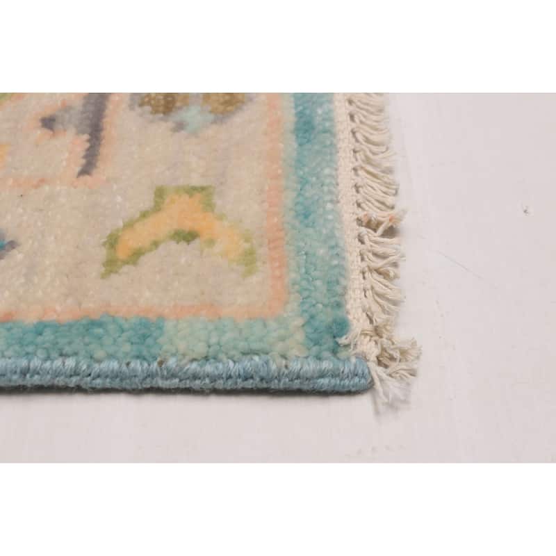 ECARPETGALLERY Hand-knotted Modern Oushak Turquoise Wool Rug - 9' 4" x 11' 10"
