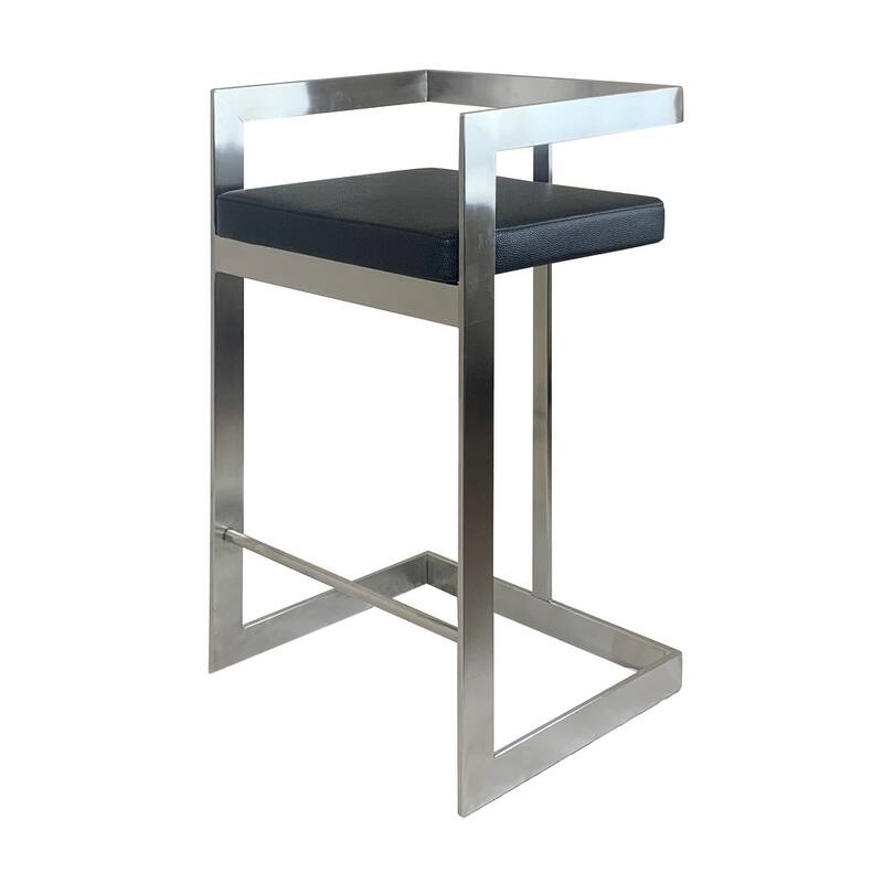 Bar Chair, 26" with PU cushion and Stainless Steel Base