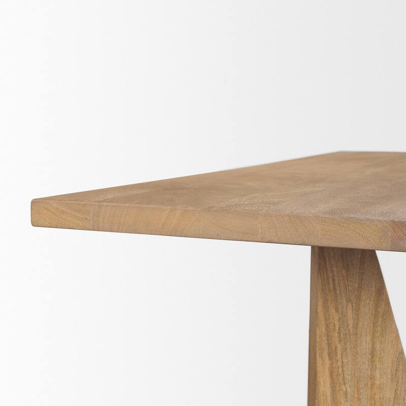 Tarro 84" Rectangular Brown Wood w/ Geometrical Base Dining Table - 84.0L x 42.0W x 30.0H