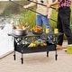 preview thumbnail 4 of 3, Adj. Height Aluminum Camping Table w/Storage Net & Bag - Black