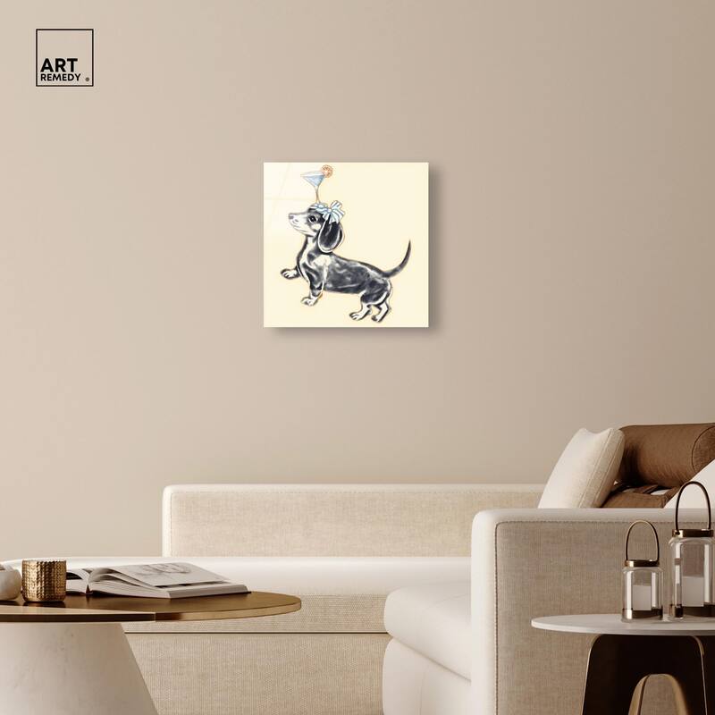 Martini Pup I Acrylic by Art Remedy, Ready to Hang