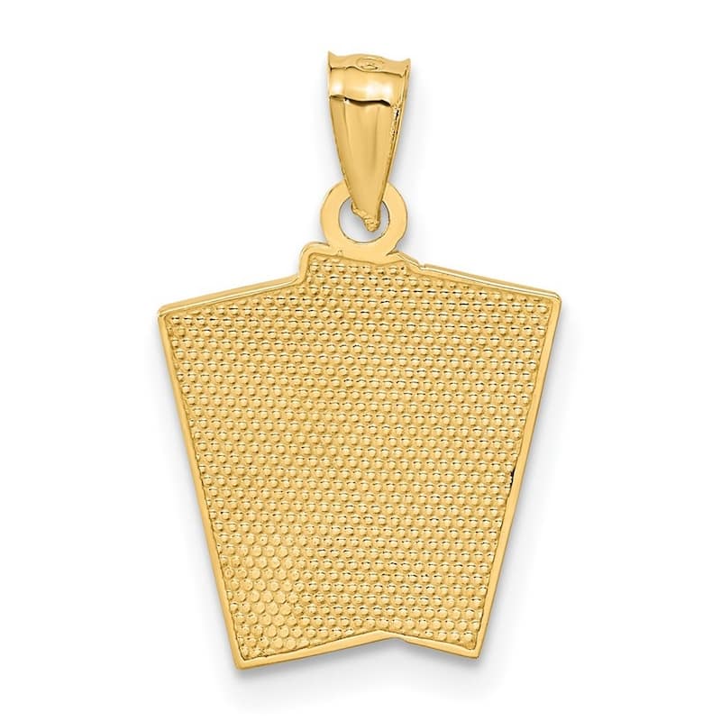Curata 14k Yellow Gold 18" Ace of Hearts and Ace of Spade All In! Cards Pendant Necklace - 21x14mm