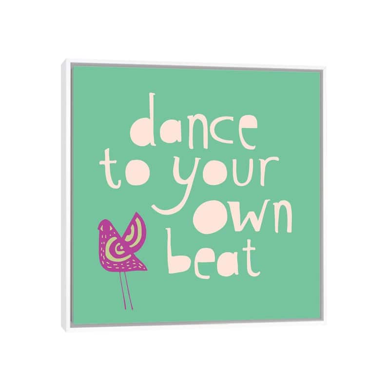 iCanvas "Dance To Your Own Beat" by Sara Franklin Framed Canvas Print - White - 18x18