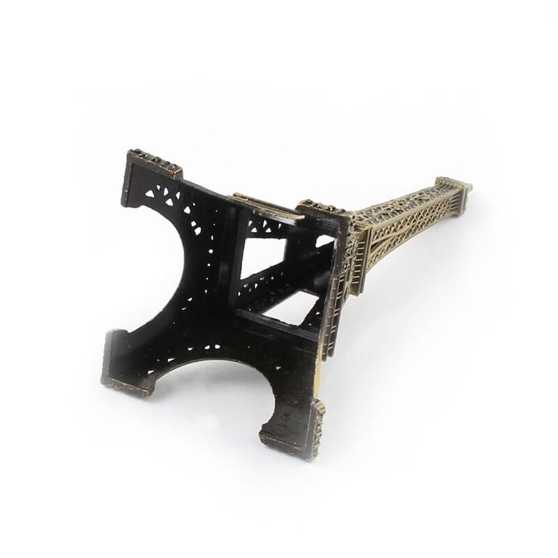 Home Office Desktop Decor Metal Miniature Statue Eiffel Tower Model Bronze Tone - Bronze Tone
