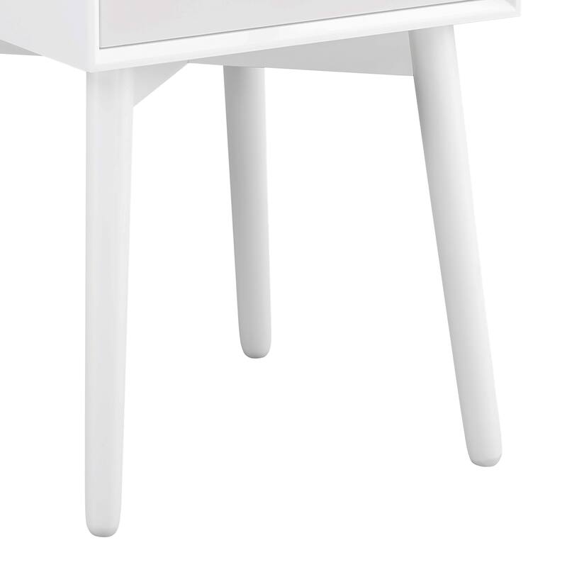 DH BASIC Mid-Century Modern Wood 2-Drawer Compact Nightstand Side Table by Denhour