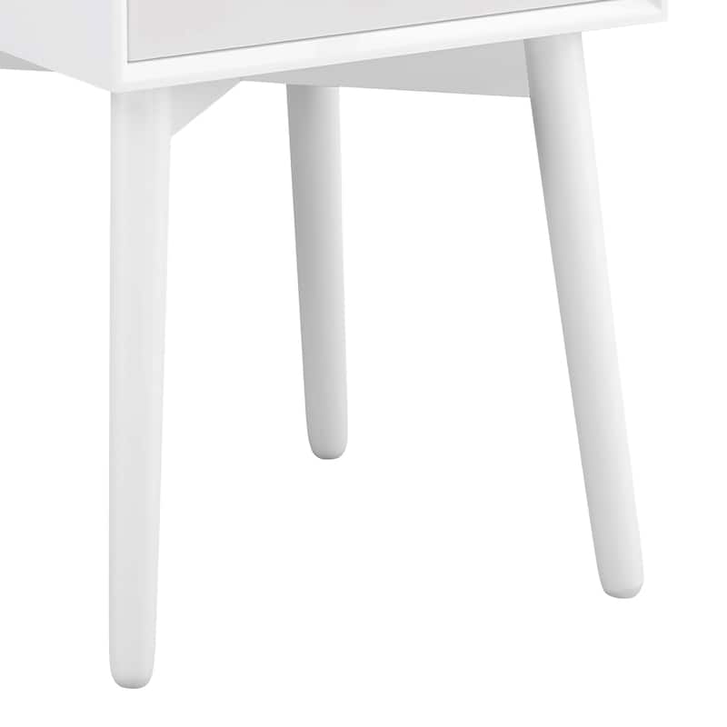 DH BASIC Mid-Century Modern Wood 2-Drawer Compact Nightstand Side Table by Denhour