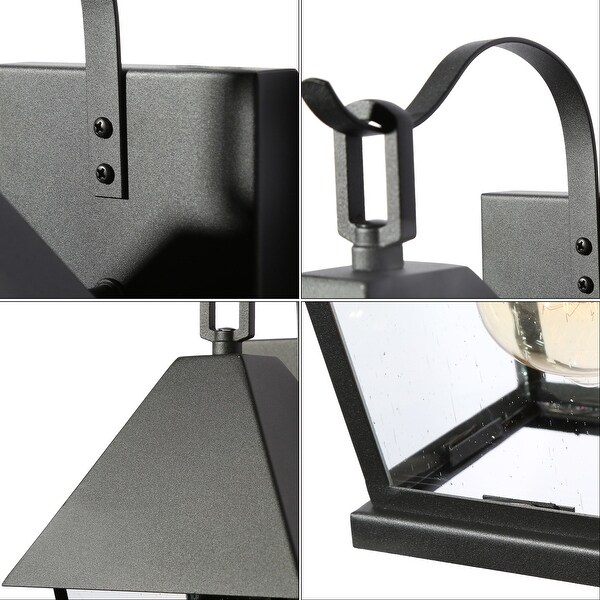 Kimbo 2-pack Modern Black Outdoor Wall Lights Garage Wall