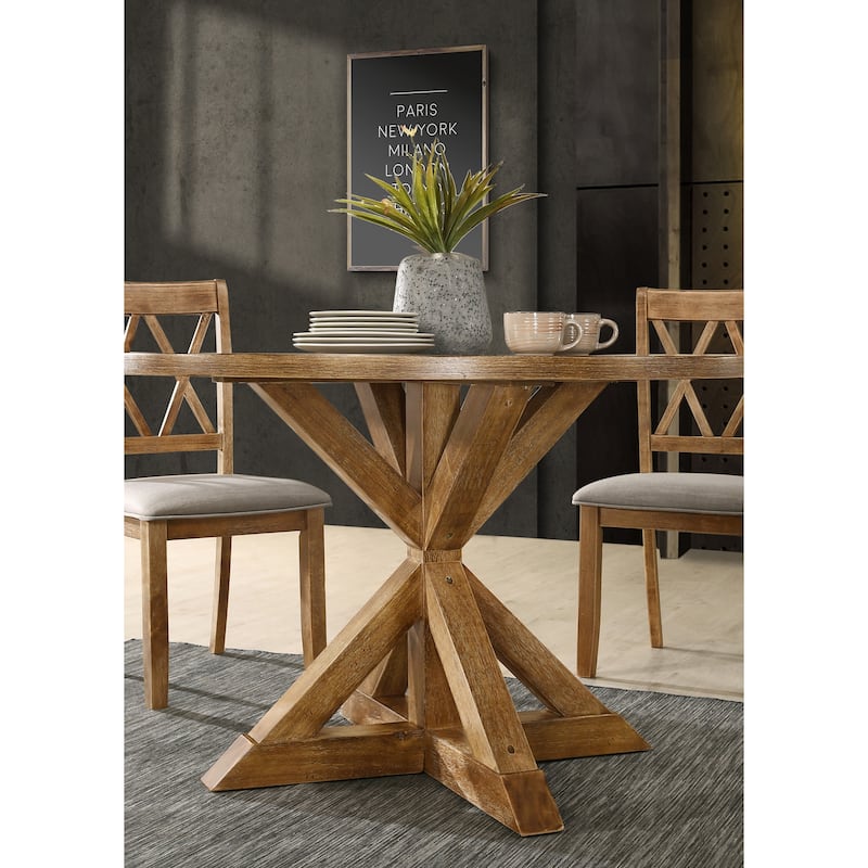 Roundhill Furniture Windvale 5-pc. Cross-back Wood Dining Set