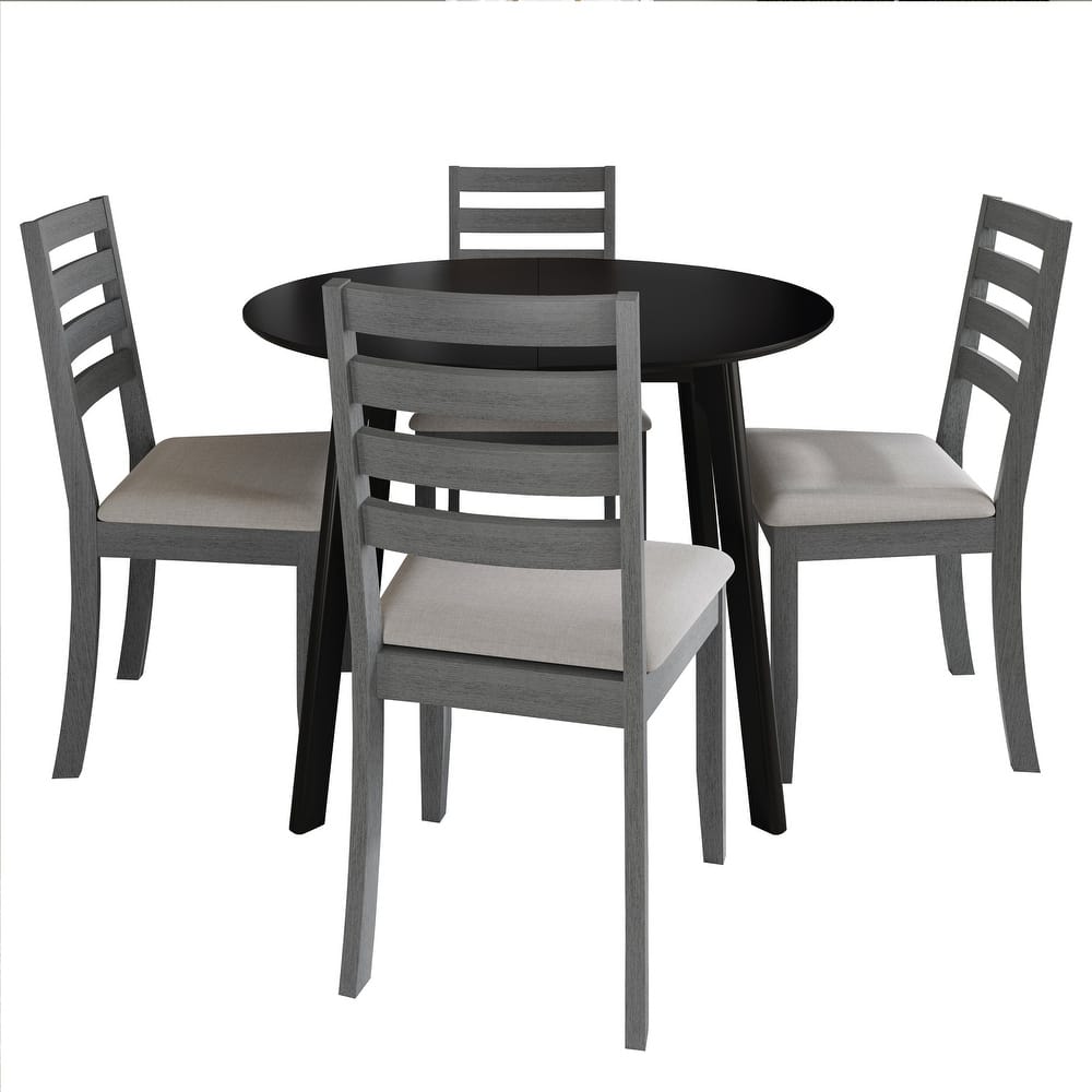 CraftPorch Timeless 4-Piece Chair and Round Table Wooden Dining Set
