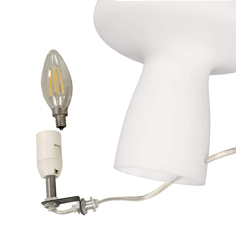 Modern Glass Mushroom Novelty Table Lamp with Stripes