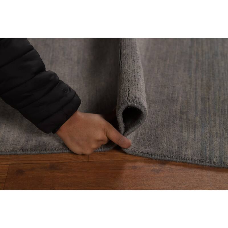 Gray Gabbeh Modern Rug Handmade Wool Carpet - 4'0"x 5'10"