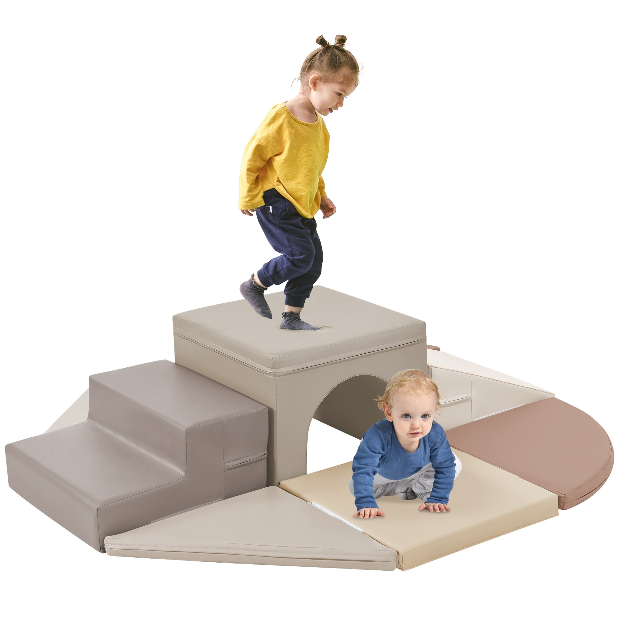 9 in 1 Soft Climb and Crawl Foam Playset, Safe Soft Foam Nugget Block