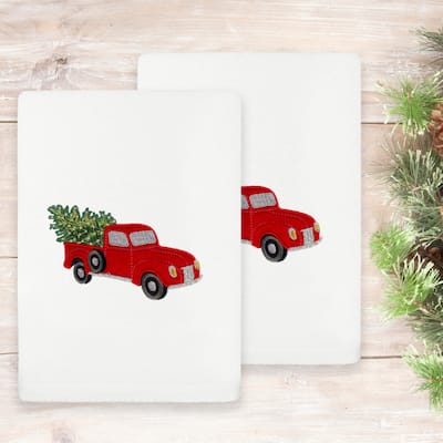 Authentic Hotel and Spa Christmas Truck 2 PC Hand Towel Set