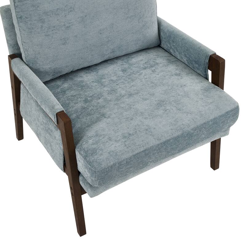 Blue 35.4" Velvet Arm Chair
