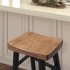 preview thumbnail 2 of 16, Furniture of America Barne Farmhouse Solid Wood Hefty Saddle Seat Dining Bar Stools (Set of 2)