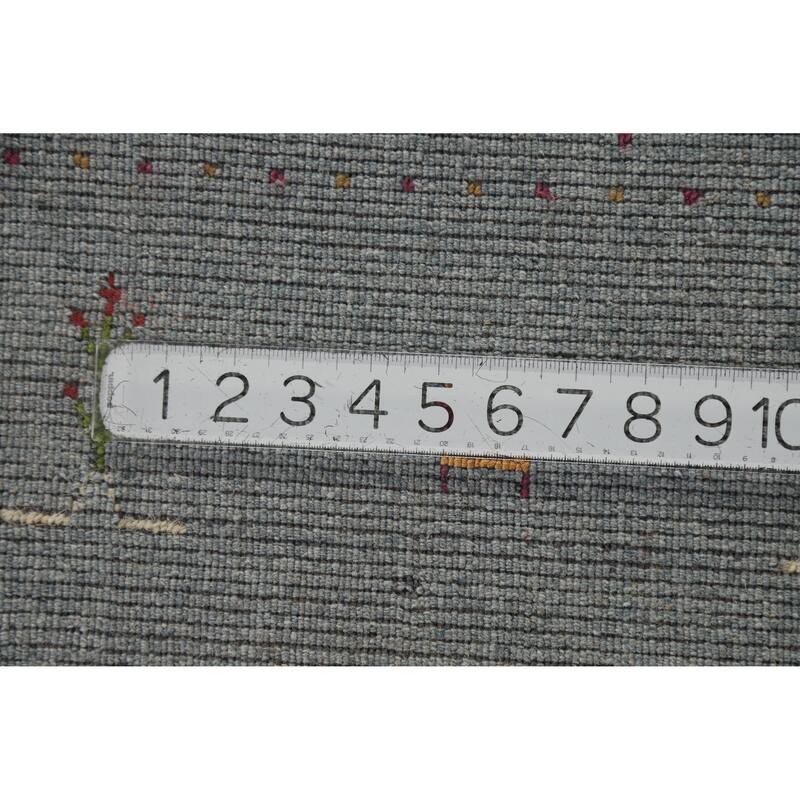 Hand Knotted Oriental 100% Wool Carpet Tribal Tribal Greys & Charcoal Gabbeh Area Rug - 7' 10'' X 4' 10''