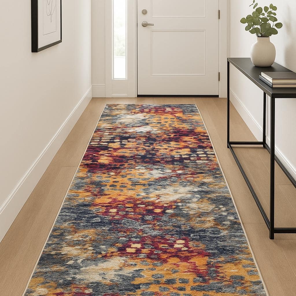 HomeRoots Abstract Modern Runner Area Rug