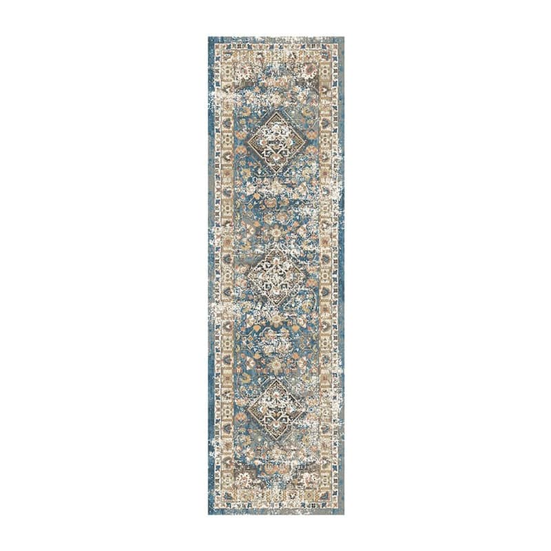 Distressed Stain Resistant with Fringe Area Rug