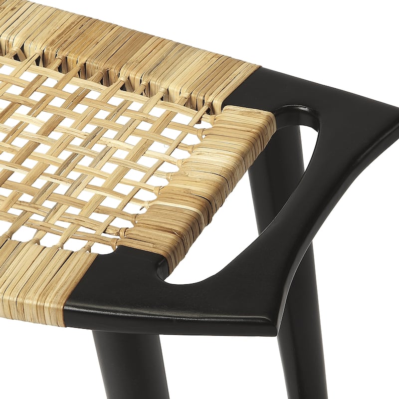 Butler Tristan Modern Wide Mango/Rattan Stool