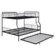 preview thumbnail 8 of 11, Full XL Over Queen Black Bunk Bed with Ladder, Guardrails, Trundle