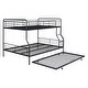 preview thumbnail 13 of 12, Full XL Over Queen Metal Bunk Bed with Twin Size Trundle, Black