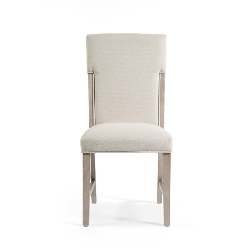 Furniture of America Yetaria Modern Farmhouse Natural Wood Upholstered Side Chair (Set of 2)