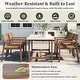 preview thumbnail 17 of 15, Roomfitters Farmhouse 5-Piece Outdoor Dining Set for 4, 59-Inch Rectangular Table, Umbrella Hole, Acacia