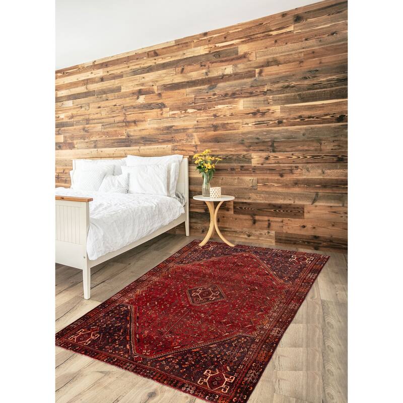 ECARPETGALLERY Hand-knotted Melis Vintage Red Wool Rug - 6'9 x 10'4