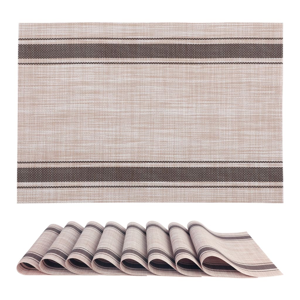 Placemats Set of 6 Vinyl Placemats for Kitchen Dining Table Decor Heat Resistant Table Placemats Wipeable Table Mat - 18*12in
