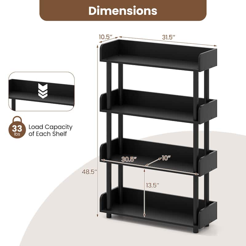 Costway 1/2 PCS 4-Tier Bookshelf with Anti-Tipping Kit Industrial - See Details
