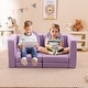 preview thumbnail 2 of 8, Gymax 8 PCS Modular Kids Play Couch Sofa w/ Suede Fabric Cover